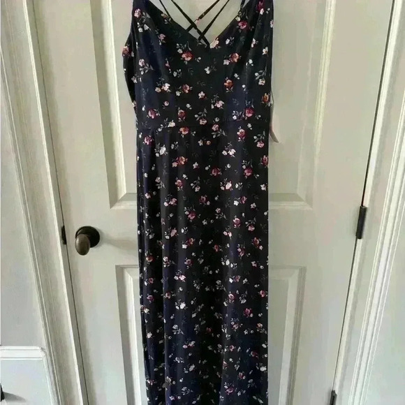 NINE BRITTON Willow Brushed Maxi Dress ~ L ~ Navy Floral ~ NWT! - Picture 2 of 9
